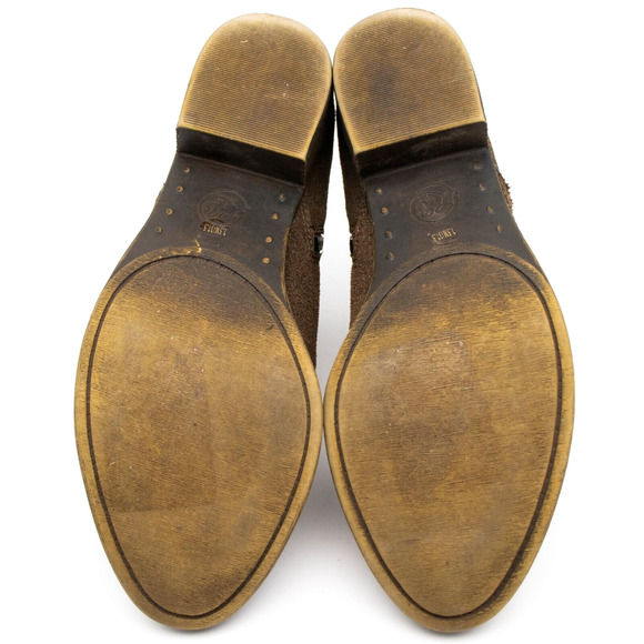 Lucky Brand Bartalino Brown Distressed Wax Leather Ankle Boots SIZE 7.5 - Picture 5 of 5